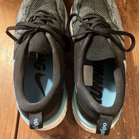 Nike Odyssey React 2 Flyknit Running Shoes Black Blue AH1015-002 Men’s Size 10.5 - Picture 5 of 7